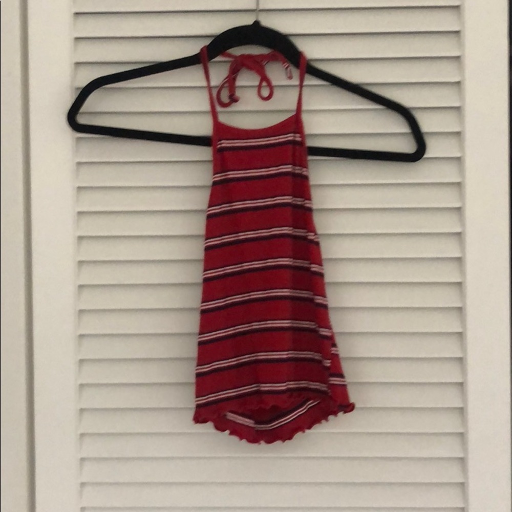 Striped halter tank top